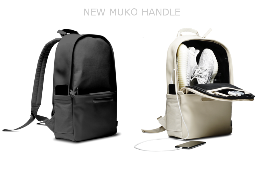 MUKO《ムコ》ブラック／アイボリーシティリュックのハンドルリニューアルのお知らせです！