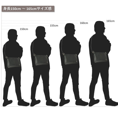 LASALLE《ラサール》シティミニショルダー | サコッシュ 本革 薄型 軽量 ブラック トープ ユニセックス