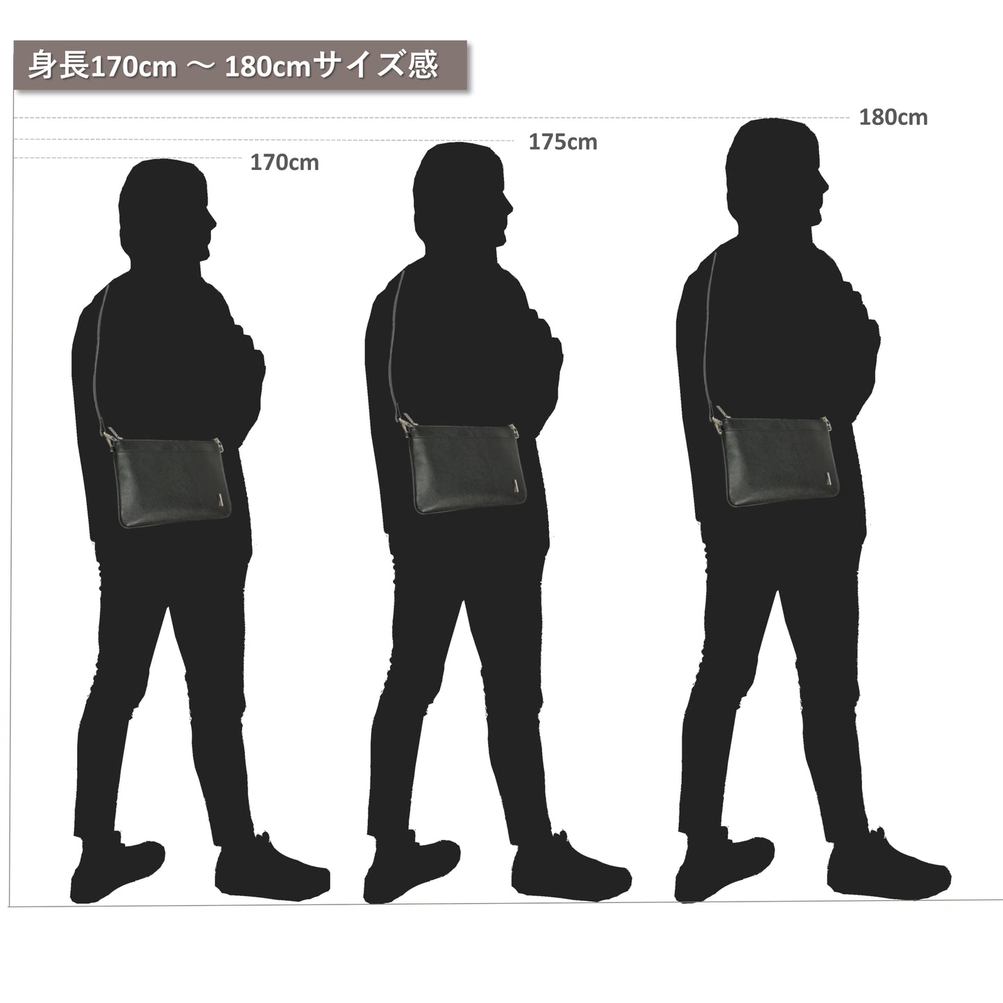 LASALLE《ラサール》シティミニショルダー | サコッシュ 本革 薄型 軽量 ブラック トープ ユニセックス