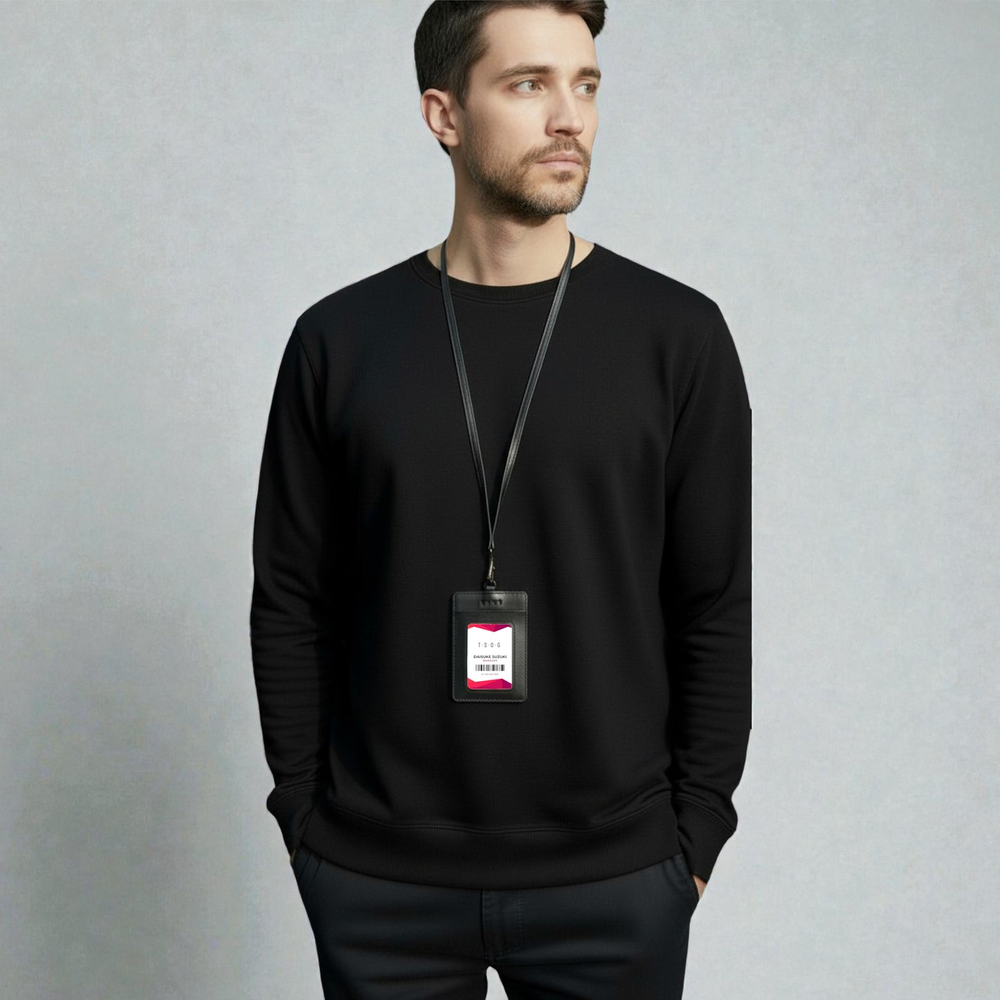 【新製品】シティIDカードケース＆パスケース(2WAY仕様) | 防水本革 ブラック グレージュ ユニセックス ネームホルダー ICカード 定期入れ スイカ 両面 カード収納 3枚収納