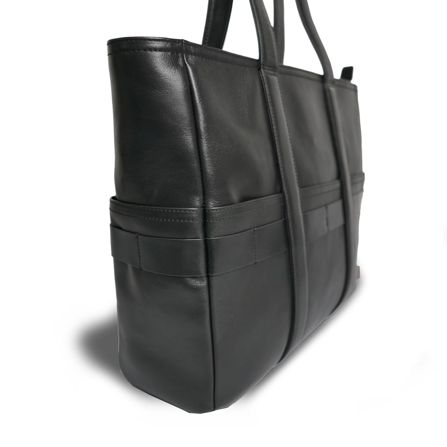 BTY《ビーティーワイ》ブラックシティトート_斜め正面