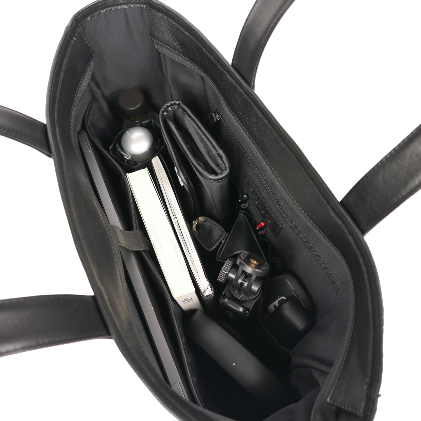 BTY《ビーティーワイ》ブラックシティトート_内部収納例