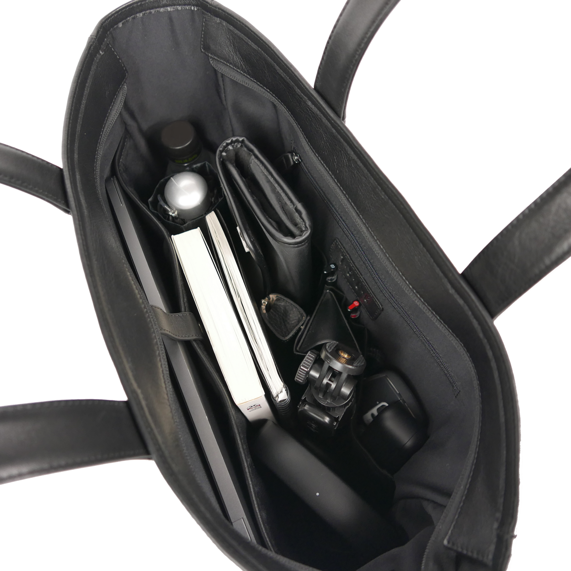 BTY《ビーティーワイ》ブラックシティトート_内部収納例