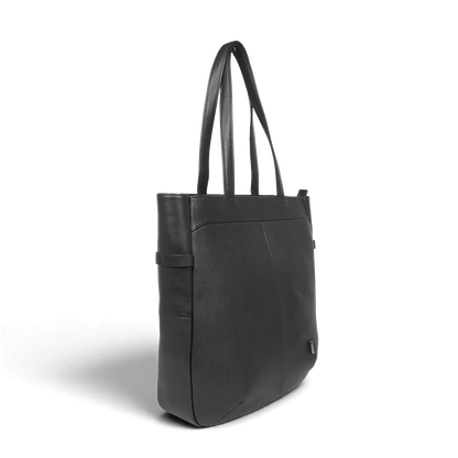 CSA《シーエスエー》ブラックシティトート| A4 対応 14インチPC対応 12L 縦36.5cm 防水本革 縦型 軽量 ユニセックス