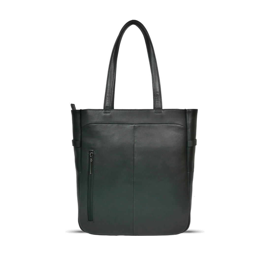 CSA《シーエスエー》ブラックシティトート| A4 対応 14インチPC対応 12L 縦36.5cm 防水本革 縦型 軽量 ユニセックス