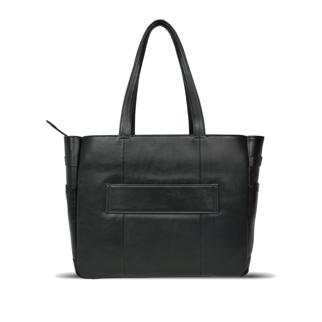 【新製品】STT《エスティーティー》ブラックシティトート | A4対応 15インチPC対応 14L 横36cm 防水本革 大容量 ユニセックス