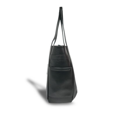 【新製品】STT《エスティーティー》ブラックシティトート | A4対応 15インチPC対応 14L 横36cm 防水本革 大容量 ユニセックス