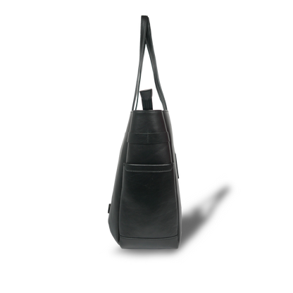 【新製品】STT《エスティーティー》ブラックシティトート | A4対応 15インチPC対応 14L 横36cm 防水本革 大容量 ユニセックス