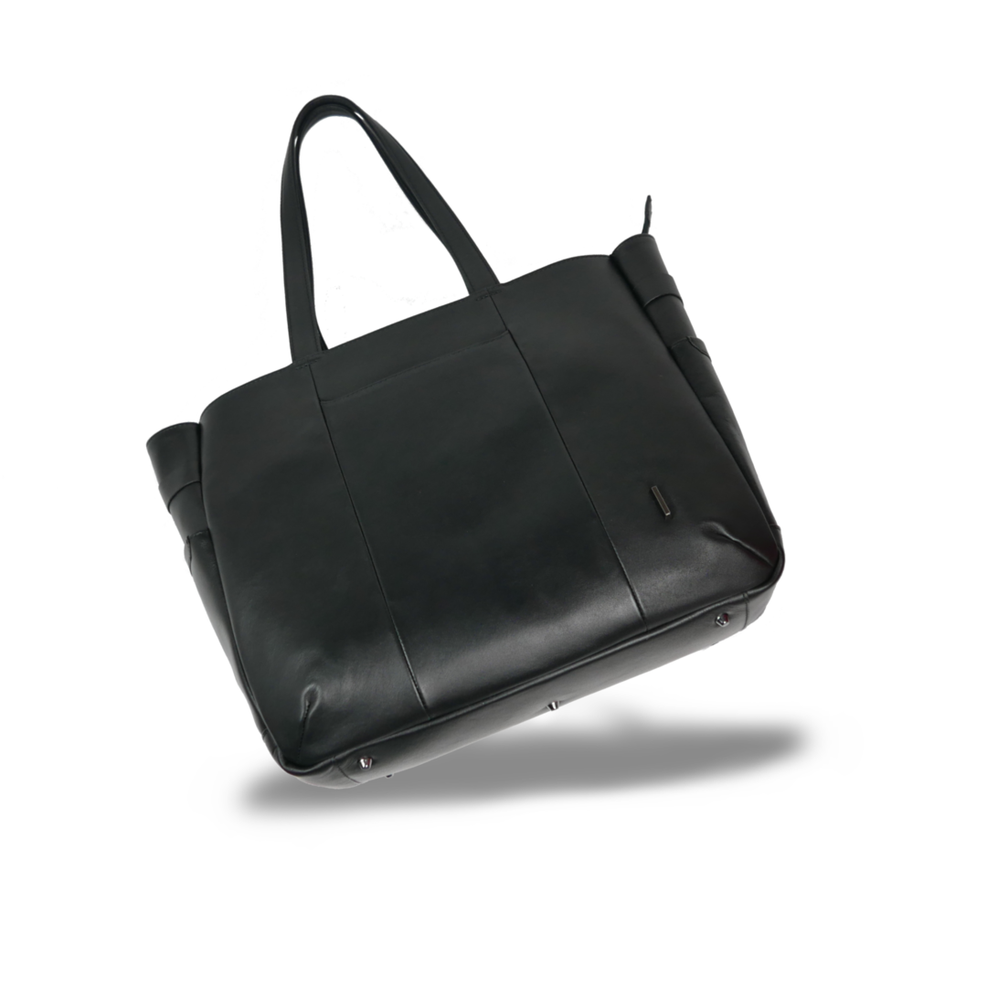 【新製品】STT《エスティーティー》ブラックシティトート | A4対応 15インチPC対応 14L 横36cm 防水本革 大容量 ユニセックス