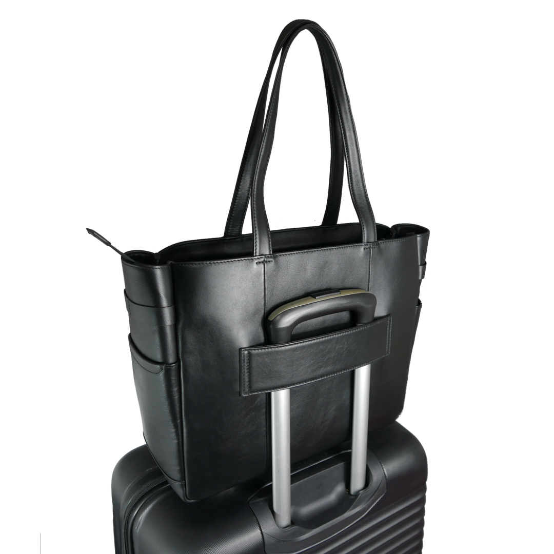 【新製品】STT《エスティーティー》ブラックシティトート | A4対応 15インチPC対応 14L 横36cm 防水本革 大容量 ユニセックス