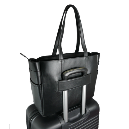 【新製品】STT《エスティーティー》ブラックシティトート | A4対応 15インチPC対応 14L 横36cm 防水本革 大容量 ユニセックス