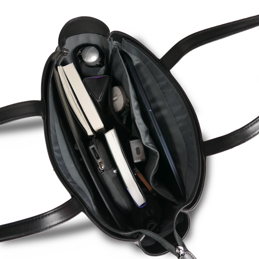 【新製品】STT《エスティーティー》ブラックシティトート | A4対応 15インチPC対応 14L 横36cm 防水本革 大容量 ユニセックス