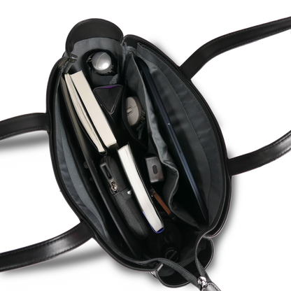 【新製品】STT《エスティーティー》ブラックシティトート | A4対応 15インチPC対応 14L 横36cm 防水本革 大容量 ユニセックス