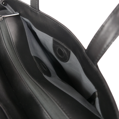 【新製品】STT《エスティーティー》ブラックシティトート | A4対応 15インチPC対応 14L 横36cm 防水本革 大容量 ユニセックス