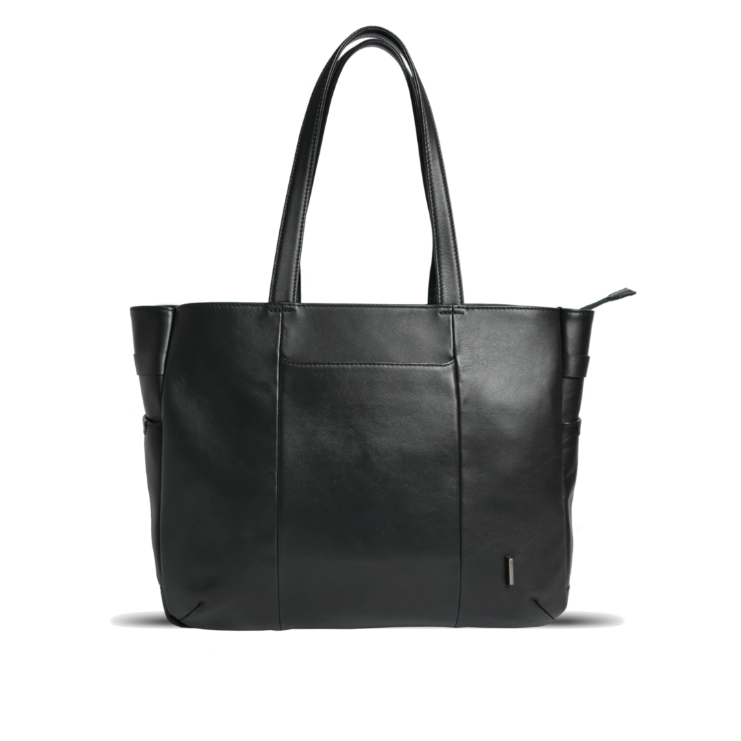 【新製品】STT《エスティーティー》ブラックシティトート | A4対応 15インチPC対応 14L 横36cm 防水本革 大容量 ユニセックス