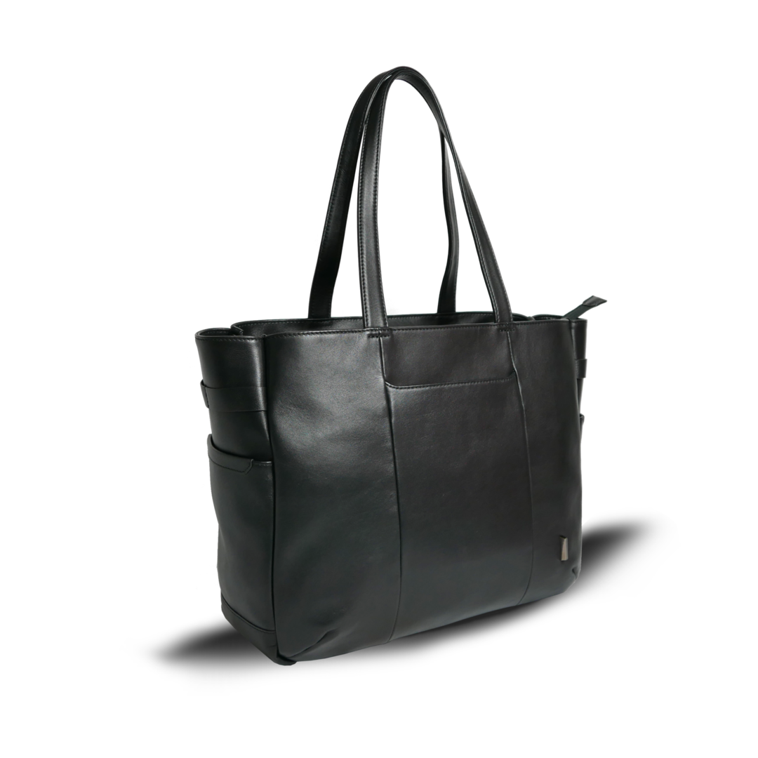 【新製品】STT《エスティーティー》ブラックシティトート | A4対応 15インチPC対応 14L 横36cm 防水本革 大容量 ユニセックス