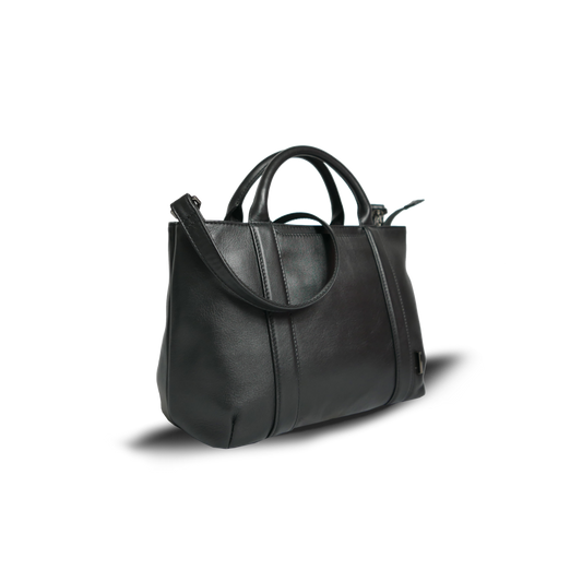 【新製品】BEO《ビーオー》ブラックシティミニトート＆ショルダー(2WAY仕様) ミニボストンバッグ| 横31cm 防水本革 コンパクト 大容量 ユニセックス