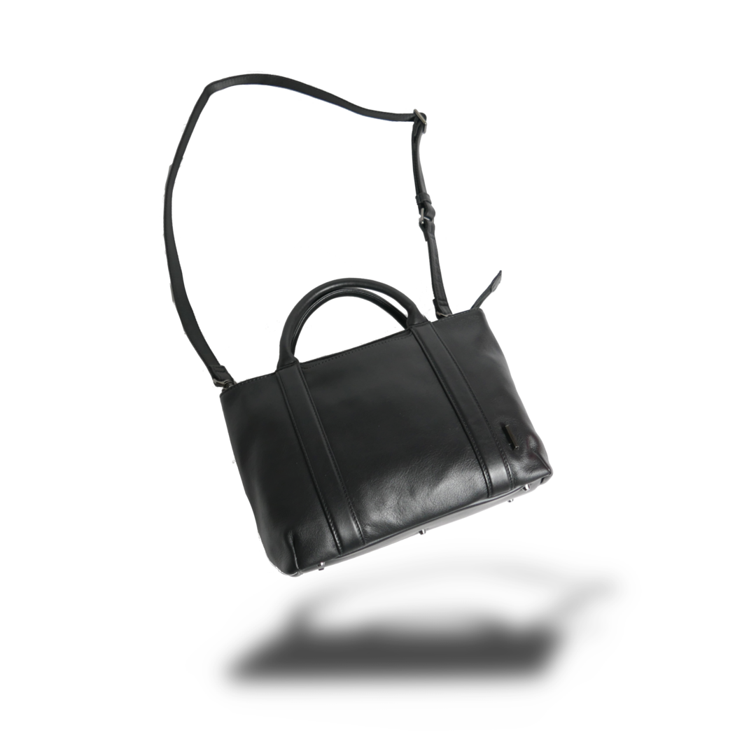 【新製品】BEO《ビーオー》ブラックシティミニトート＆ショルダー(2WAY仕様) ミニボストンバッグ| 横31cm 防水本革 コンパクト 大容量 ユニセックス