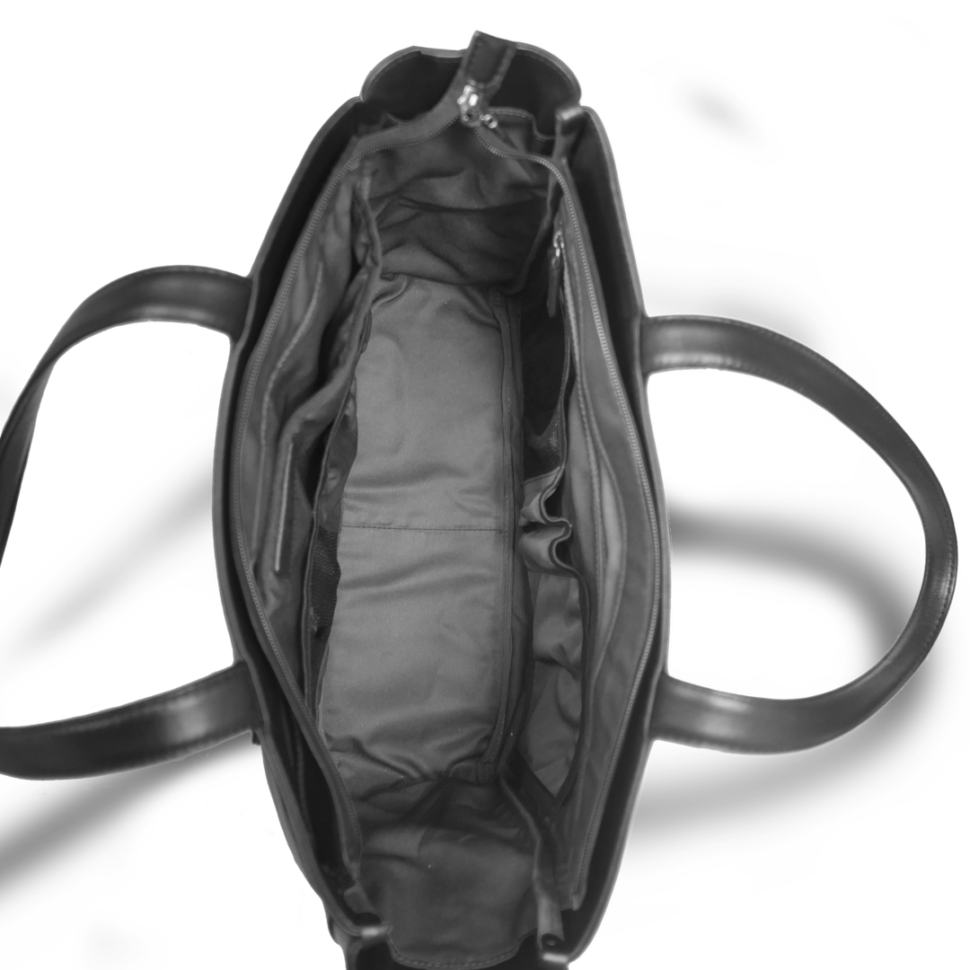 【新製品】STT《エスティーティー》ブラックシティトート | A4対応 15インチPC対応 14L 横36cm 防水本革 大容量 ユニセックス