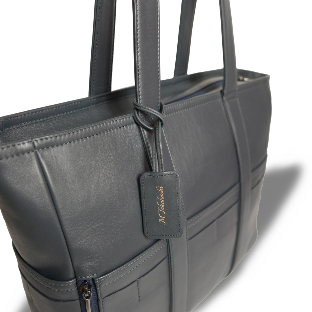 【新製品】レザータグ |  ネームタグ 名前刻印 名入れ 本革 ギフト ブラック ネイビー グレージュ