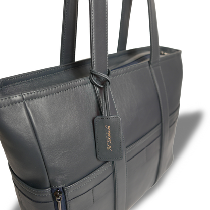 【新製品】レザータグ |  ネームタグ 名前刻印 名入れ 本革 ギフト ブラック ネイビー グレージュ