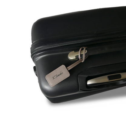 【新製品】レザータグ |  ネームタグ 名前刻印 名入れ 本革 ギフト ブラック ネイビー グレージュ