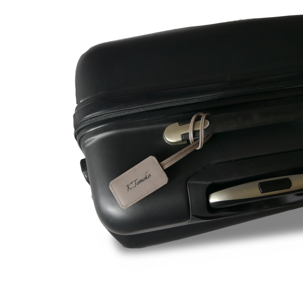 【新製品】レザータグ |  ネームタグ 名前刻印 名入れ 本革 ギフト ブラック ネイビー グレージュ