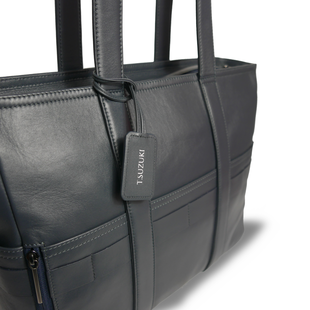 【新製品】レザータグ |  ネームタグ 名前刻印 名入れ 本革 ギフト ブラック ネイビー グレージュ