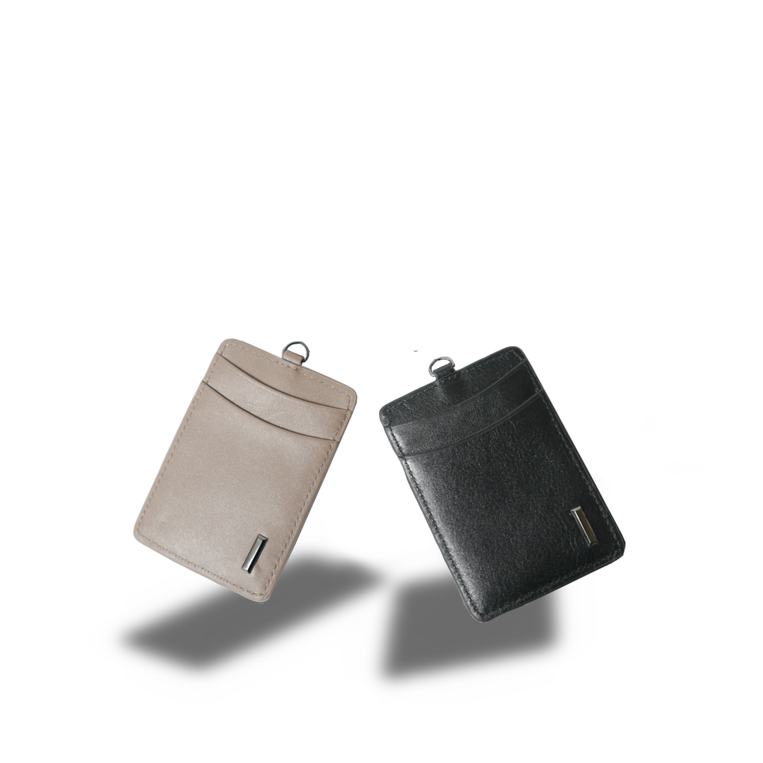 【新製品】シティIDカードケース＆パスケース(2WAY仕様) | 防水本革 ブラック グレージュ ユニセックス ネームホルダー ICカード 定期入れ スイカ 両面 カード収納 3枚収納