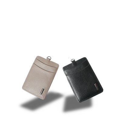 【新製品】シティIDカードケース＆パスケース(2WAY仕様) | 防水本革 ブラック グレージュ ユニセックス ネームホルダー ICカード 定期入れ スイカ 両面 カード収納 3枚収納