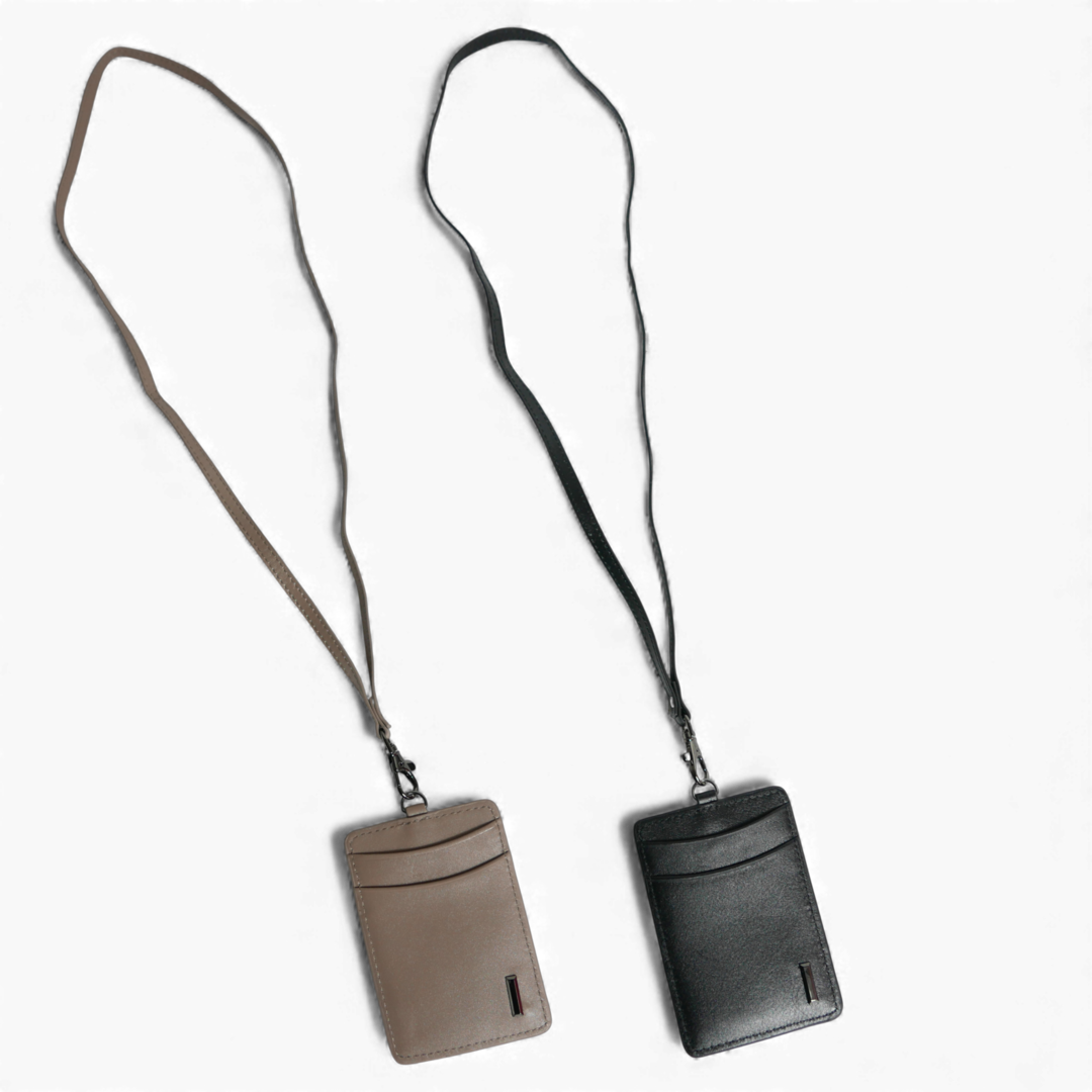 【新製品】シティIDカードケース＆パスケース(2WAY仕様) | 防水本革 ブラック グレージュ ユニセックス ネームホルダー ICカード 定期入れ スイカ 両面 カード収納 3枚収納