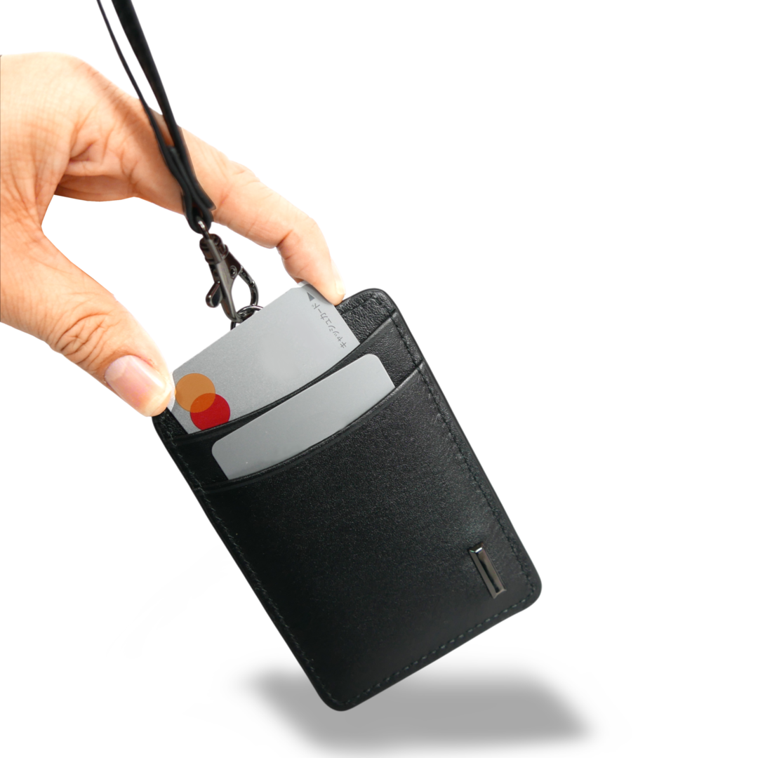 【新製品】シティIDカードケース＆パスケース(2WAY仕様) | 防水本革 ブラック グレージュ ユニセックス ネームホルダー ICカード 定期入れ スイカ 両面 カード収納 3枚収納