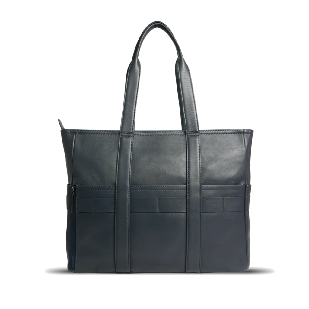 BTY《ビーティーワイ》シティトート | ブラック ネイビー A4 B4対応 15.6インチPC対応 15L 横38.5cm 防水本革 横型 大容量 ユニセックス