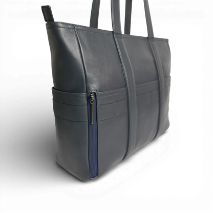 BTY《ビーティーワイ》シティトート | ブラック ネイビー A4 B4対応 15.6インチPC対応 15L 横38.5cm 防水本革 横型 大容量 ユニセックス