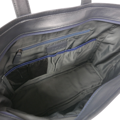 BTY《ビーティーワイ》シティトート | ブラック ネイビー A4 B4対応 15.6インチPC対応 15L 横38.5cm 防水本革 横型 大容量 ユニセックス