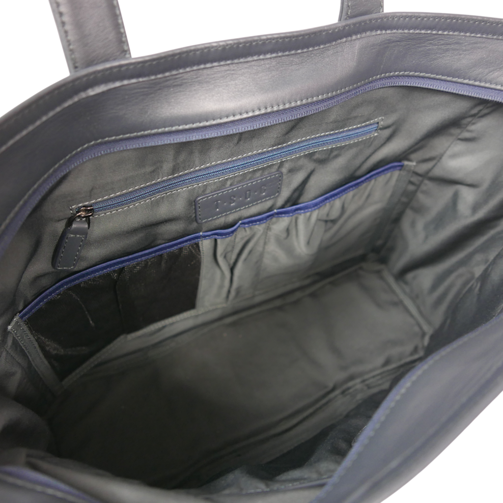 BTY《ビーティーワイ》シティトート | ブラック ネイビー A4 B4対応 15.6インチPC対応 15L 横38.5cm 防水本革 横型 大容量 ユニセックス