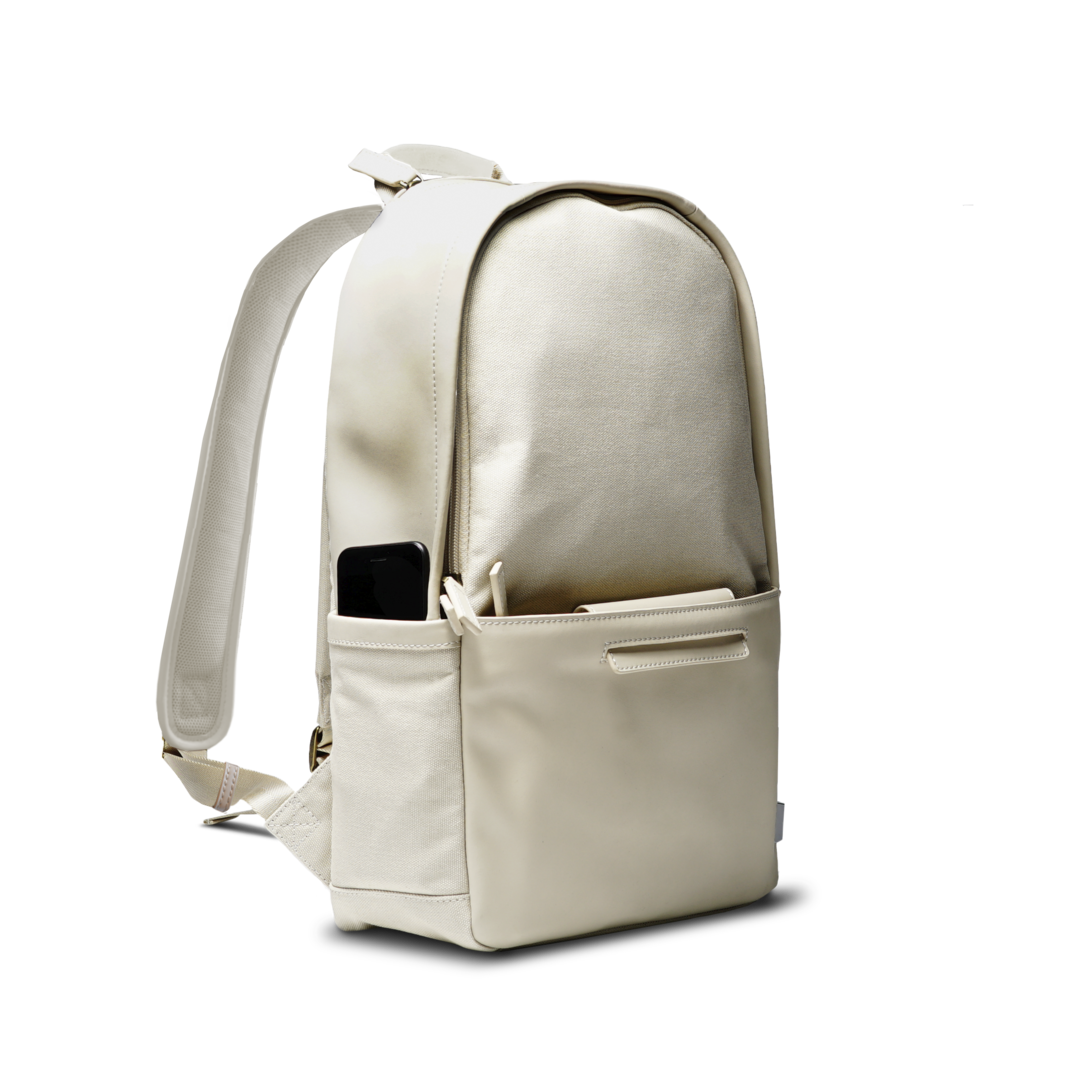 MUKO《ムコ》シティリュック | ブラック アイボリー A4 対応 15インチPC対応 15L 縦43cm 撥水レザー ナイロン 軽量 ユニセックス