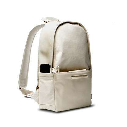 MUKO《ムコ》シティリュック | ブラック アイボリー A4 対応 15インチPC対応 15L 縦43cm 撥水レザー ナイロン 軽量 ユニセックス