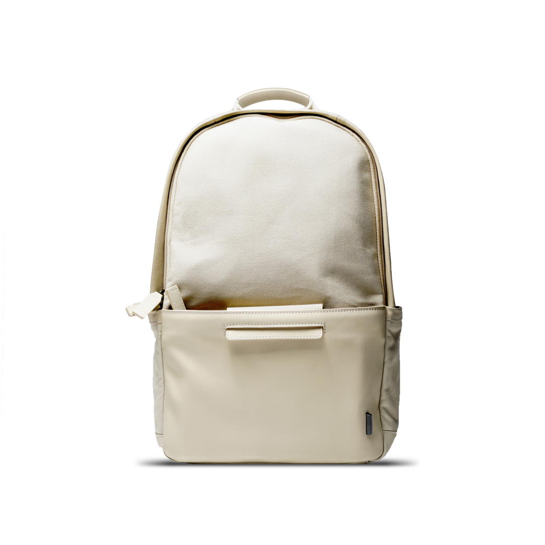 MUKO《ムコ》シティリュック | ブラック アイボリー A4 対応 15インチPC対応 15L 縦43cm 撥水レザー ナイロン 軽量 ユニセックス