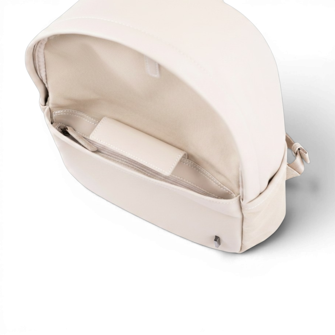 MUKO《ムコ》シティリュック | ブラック アイボリー A4 対応 15インチPC対応 15L 縦43cm 撥水レザー ナイロン 軽量 ユニセックス