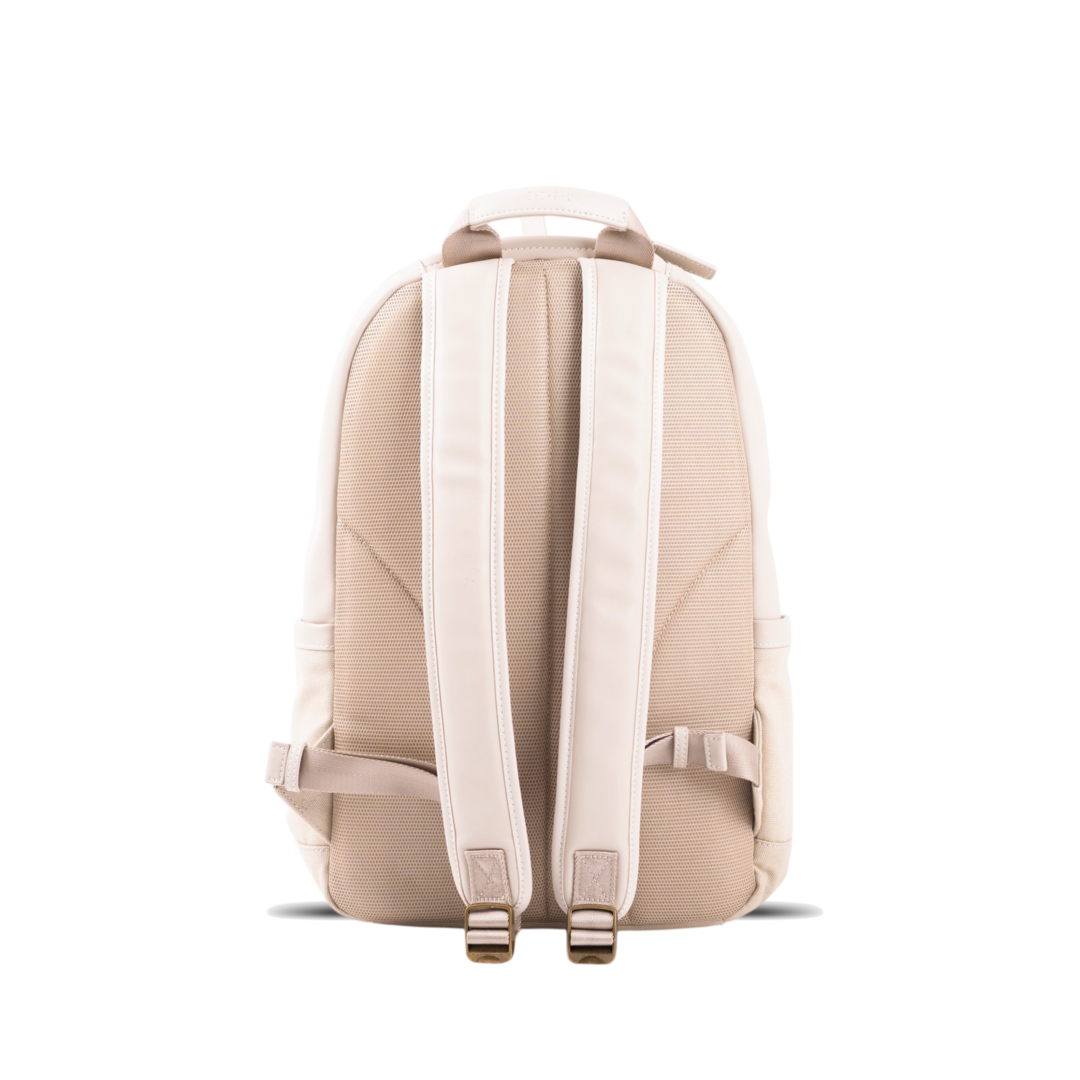 MUKO《ムコ》シティリュック | ブラック アイボリー A4 対応 15インチPC対応 15L 縦43cm 撥水レザー ナイロン 軽量 ユニセックス