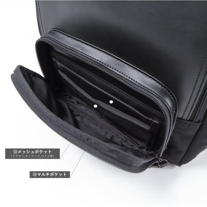 TAN《タン》ブラックシティリュック_ポケット⑬～⑭