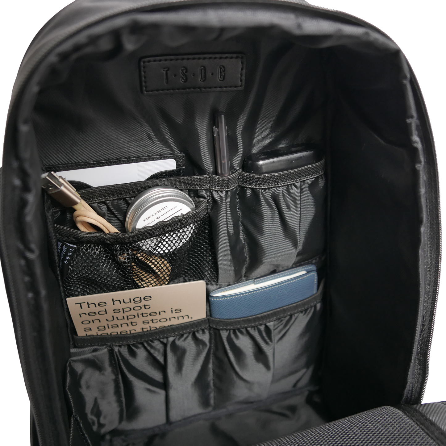 TAN《タン》ブラックシティリュック_内部収納例