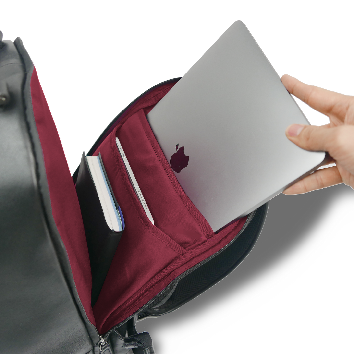 AM《エーエム》デイリーリュック | A4対応 14インチPC対応 17L 縦43cm 防水本革 多機能 Airtag ユニセックス