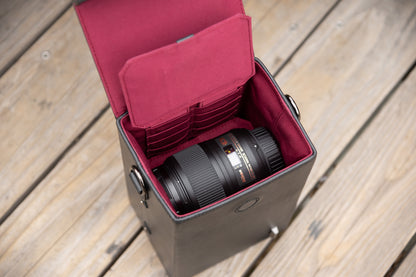 シティカメラショルダーバッグ | 防水本革 縦型 カメラ保護 ユニセックス