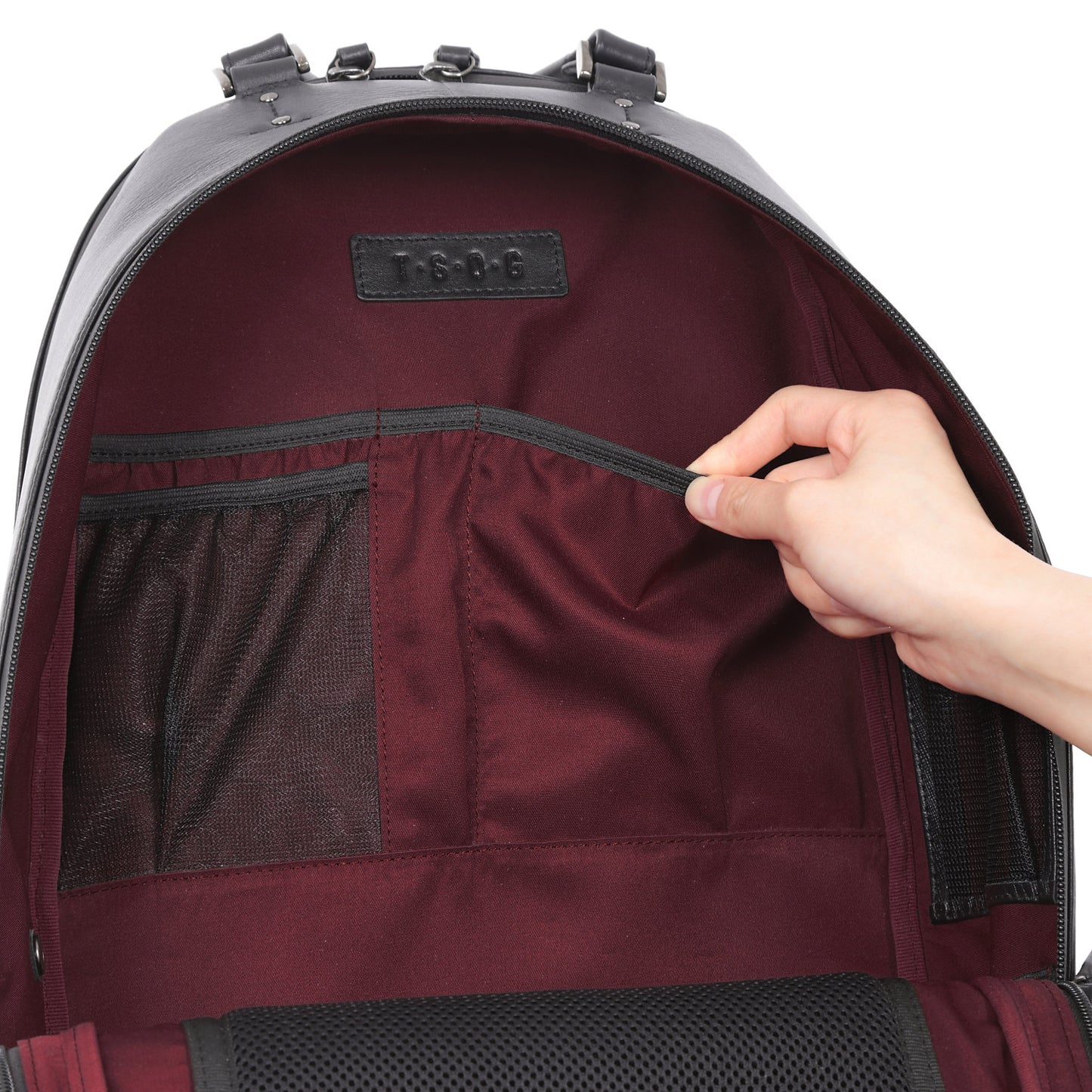AM《エーエム》デイリーリュック | A4対応 14インチPC対応 17L 縦43cm 防水本革 多機能 Airtag ユニセックス