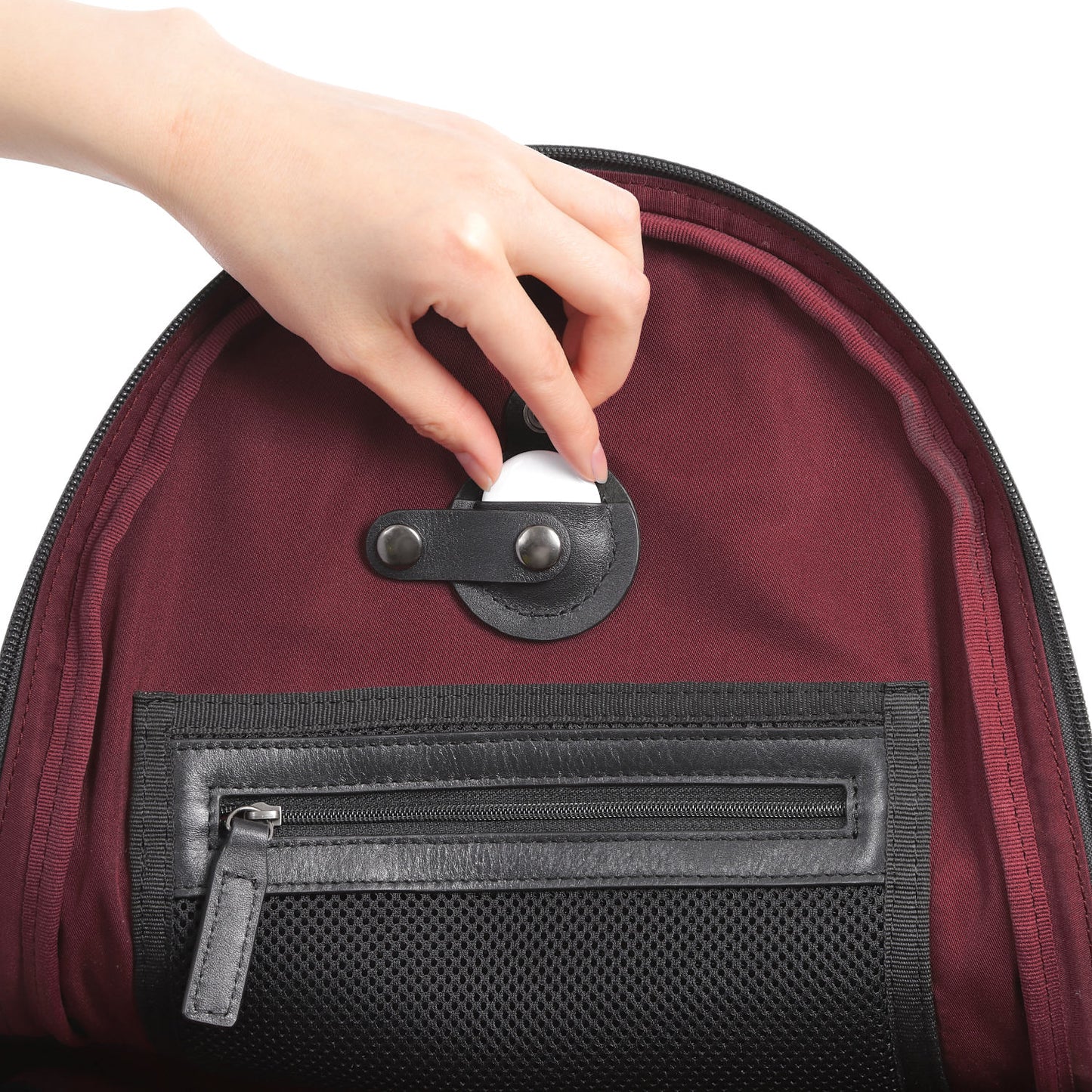 AM《エーエム》デイリーリュック | A4対応 14インチPC対応 17L 縦43cm 防水本革 多機能 Airtag ユニセックス